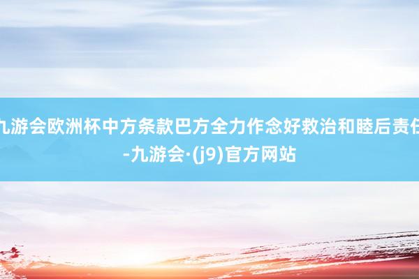 九游会欧洲杯中方条款巴方全力作念好救治和睦后责任-九游会·(j9)官方网站