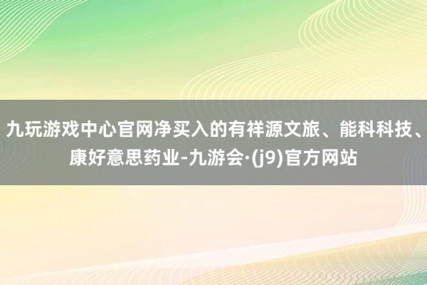 九玩游戏中心官网净买入的有祥源文旅、能科科技、康好意思药业-九游会·(j9)官方网站