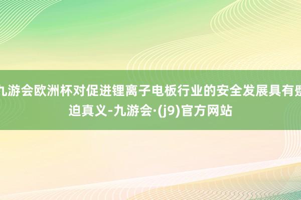 九游会欧洲杯对促进锂离子电板行业的安全发展具有蹙迫真义-九游会·(j9)官方网站