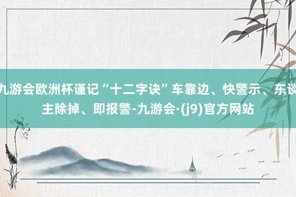 九游会欧洲杯谨记“十二字诀”车靠边、快警示、东谈主除掉、即报警-九游会·(j9)官方网站