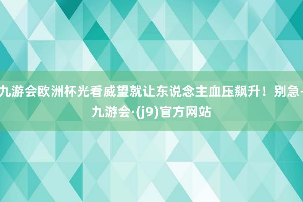 九游会欧洲杯光看威望就让东说念主血压飙升！别急-九游会·(j9)官方网站